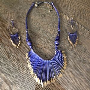 African tribal necklace and earrings set
